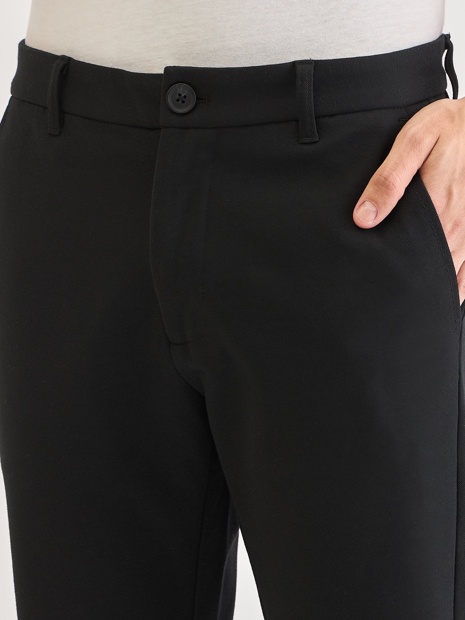 Lindbergh Men Black Slim Fit Solid Trouser