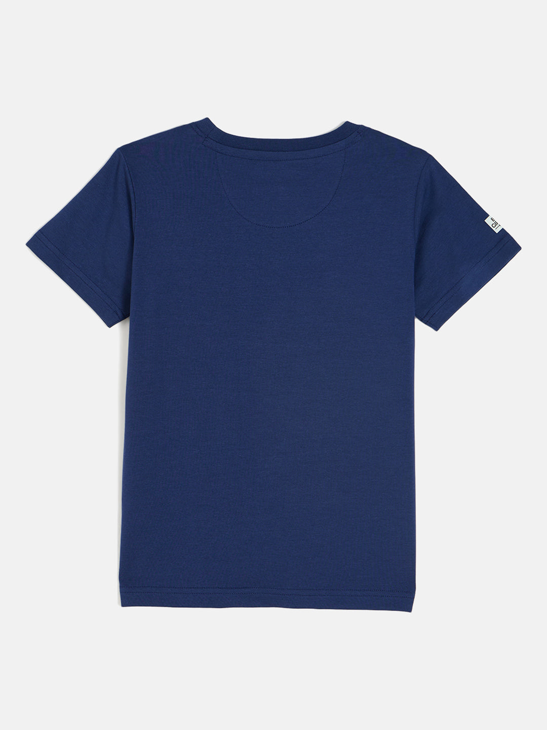 Blue Giraffe Boys Navy Blue Round Neck Short Sleeves Tshirt