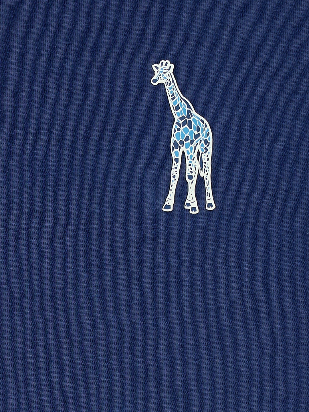 Blue Giraffe Boys Navy Blue Round Neck Short Sleeves Tshirt