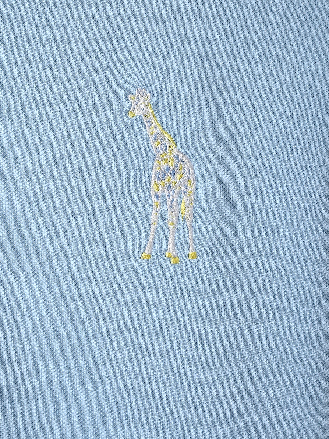 Blue Giraffe Boys Blue Polo Collar Short Sleeve Solid Tshirt