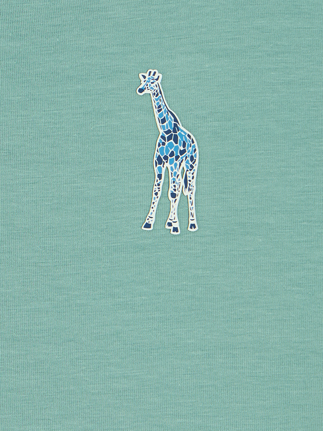 Blue Giraffe Boys Green Round Neck Short Sleeves Tshirt