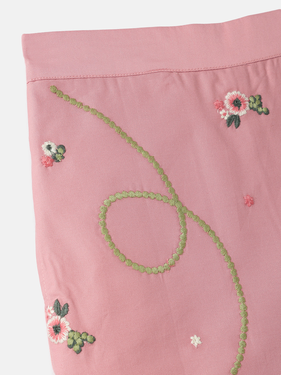Blue Giraffe Girls Pink Regular Fit All Over Embroidered Skort