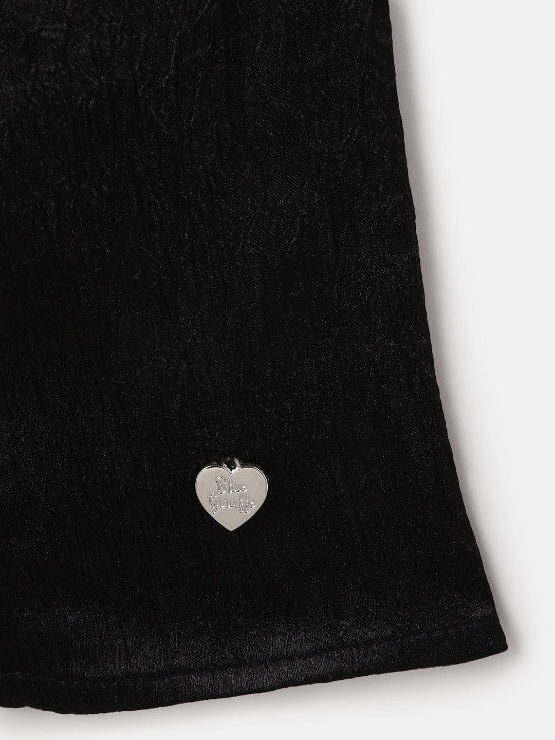 Blue Giraffe Girls Black Round Neck Sleeveless Solid Regular Top