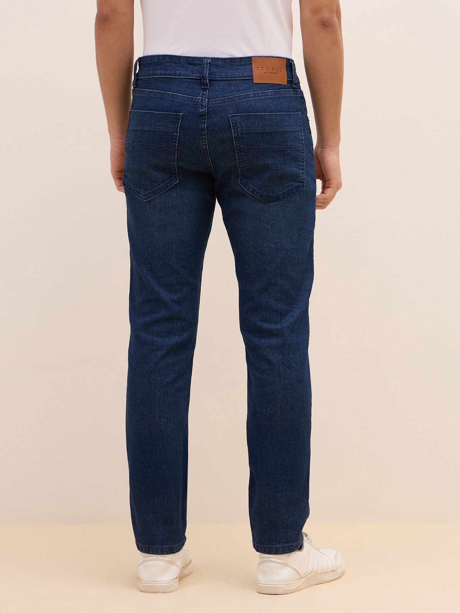 Iconic Men Blue Skinny Fit Solid Jeans