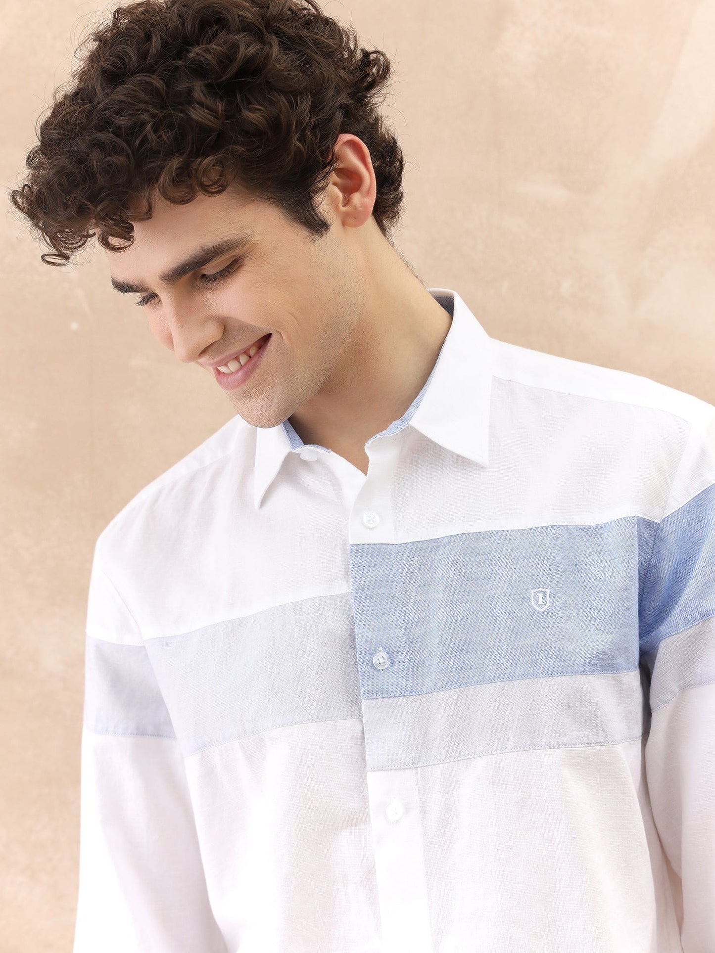 Iconic Men White Solid Collar Shirt