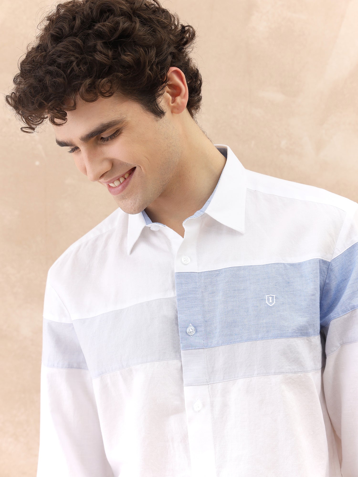 Iconic Men White Solid Collar Shirt