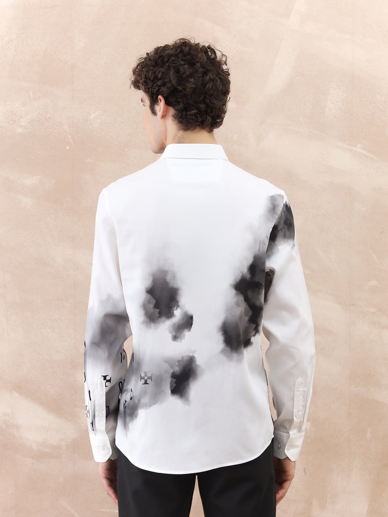 Iconic Men White Printed Collar Shirt