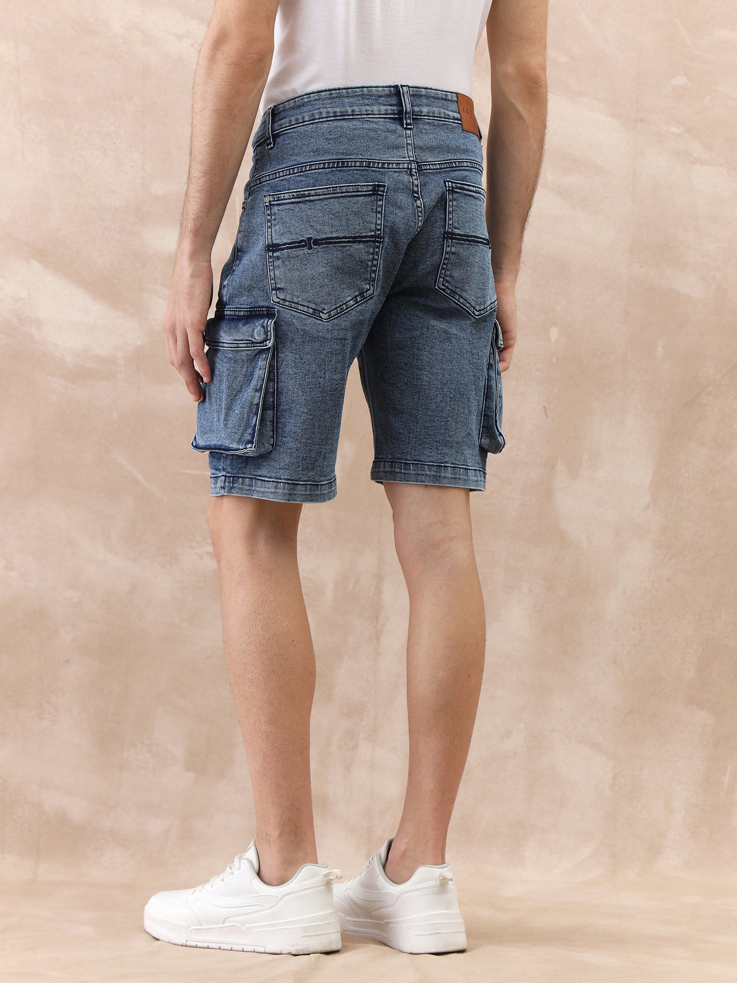 Iconic Men Blue Regular Fit Solid Shorts