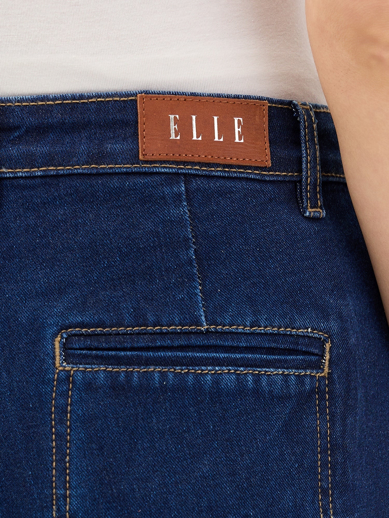 Elle Women Blue Bootcut Fit Solid Jeans