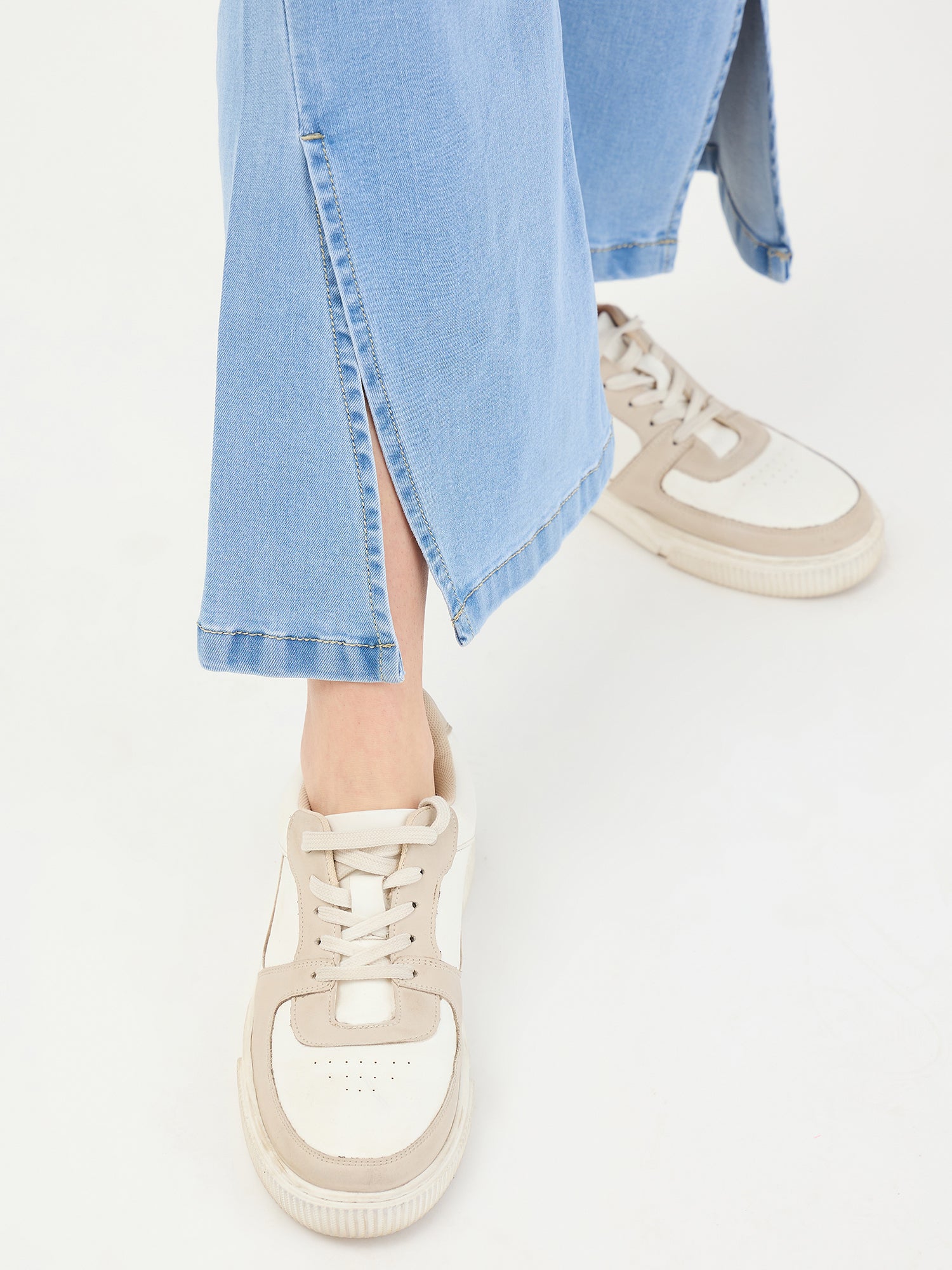 Elle Women Blue Bootcut Fit Solid Jeans