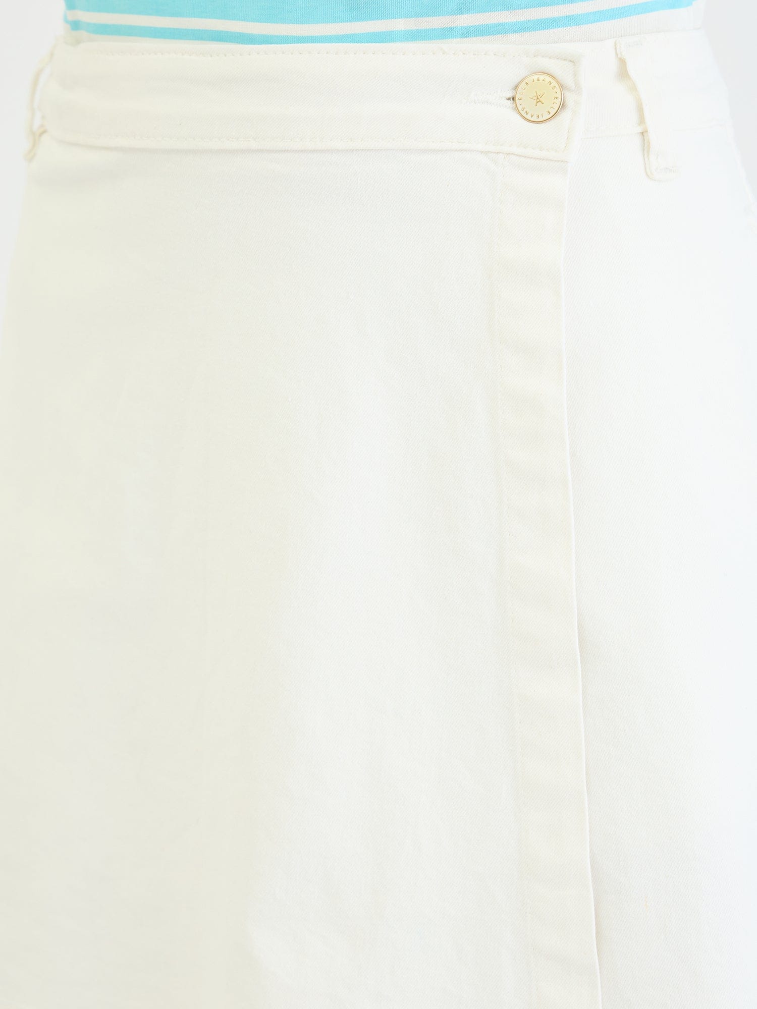 Elle Women White Relaxed Fit Solid Skirt