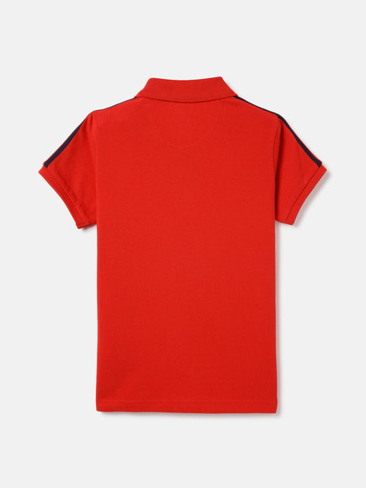 Blue Giraffe Kids Red Solid Polo Tshirt