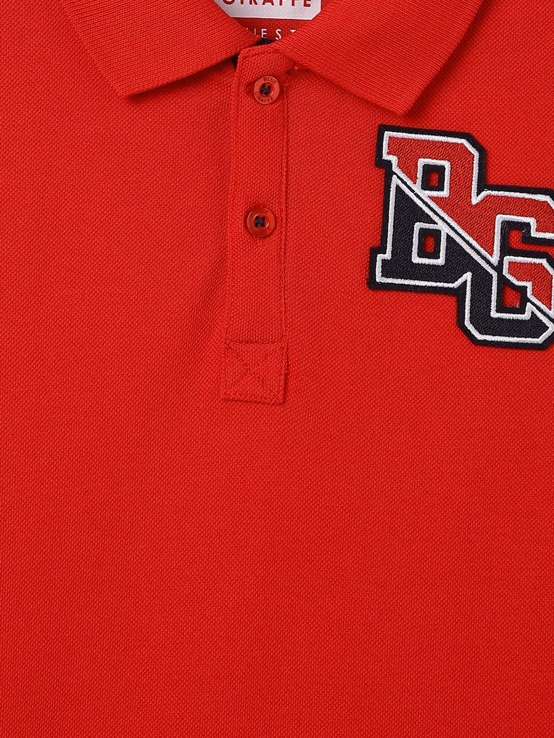 Blue Giraffe Kids Red Solid Polo Tshirt