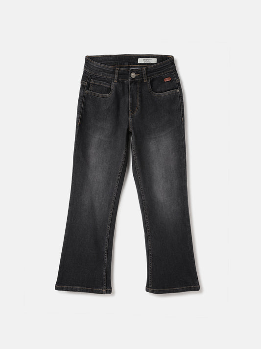 Blue Giraffe Kids Grey Bootcut Fit Solid Jeans