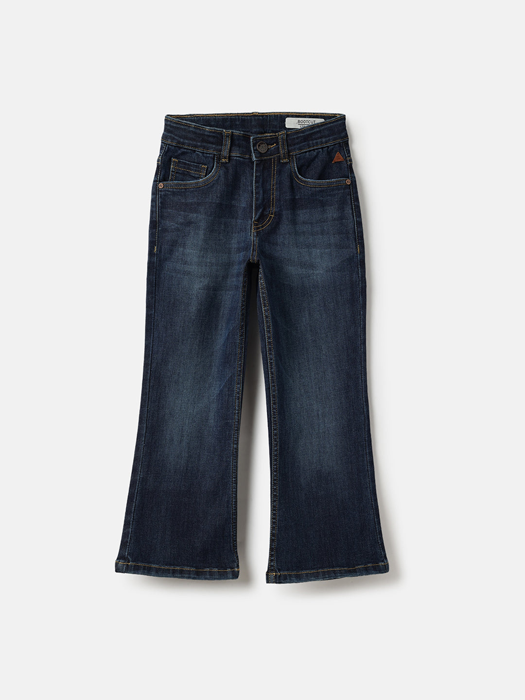 Blue Giraffe Boys Blue Bootcut Fit Solid Jeans