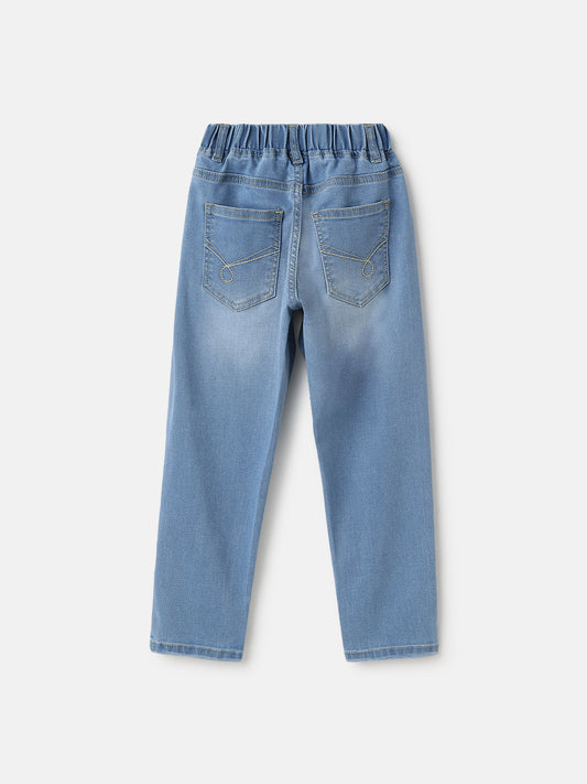 Blue Giraffe Kids Blue Balloon Fit Solid Jeans