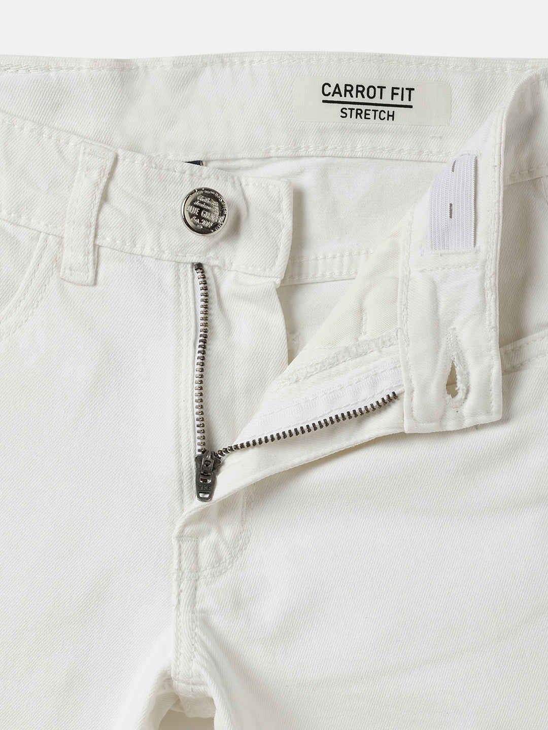 Blue Giraffe Boys White Carrot Fit Solid Jeans