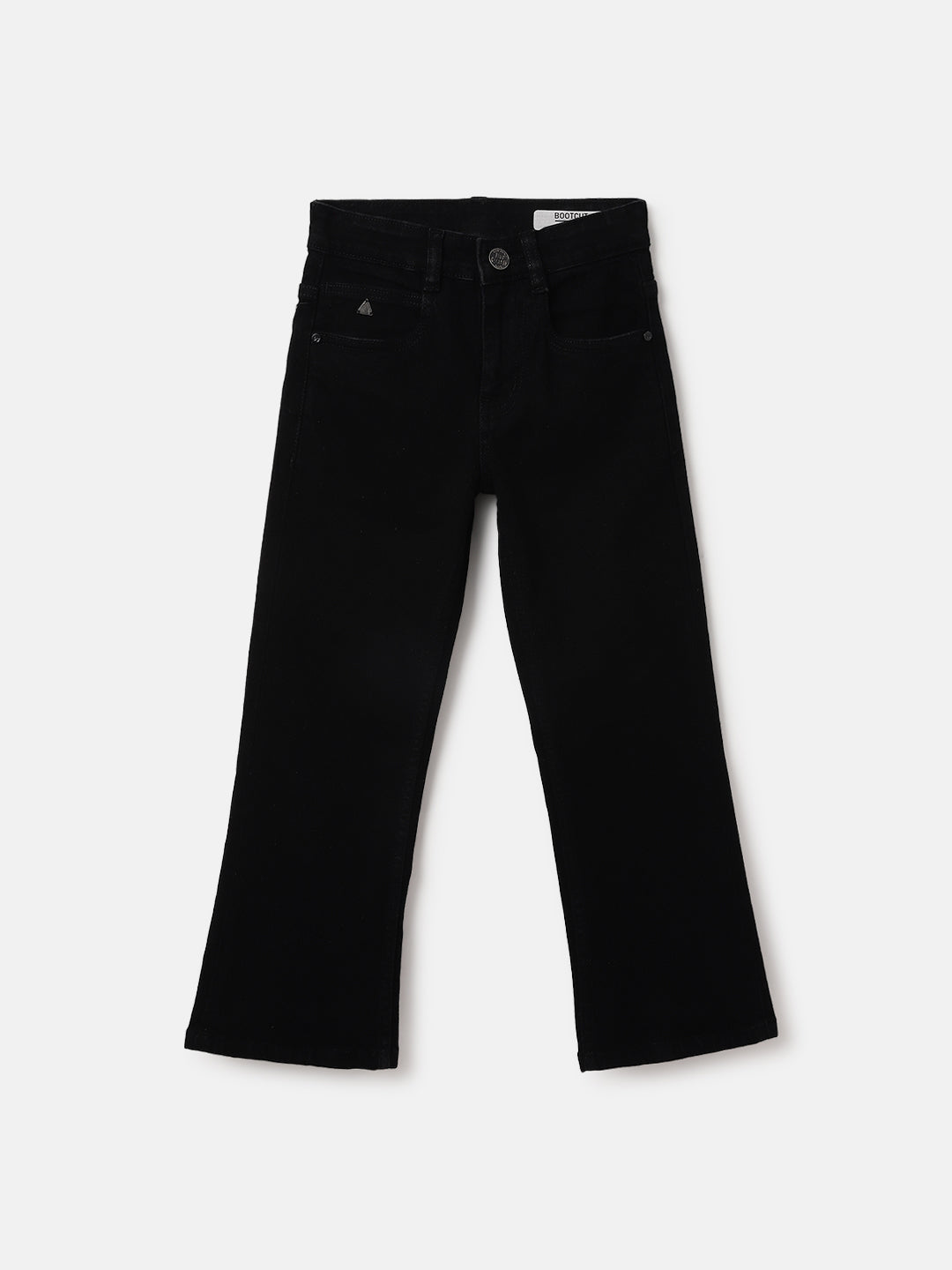 Blue Giraffe Kids Black Bootcut Fit Solid Jeans