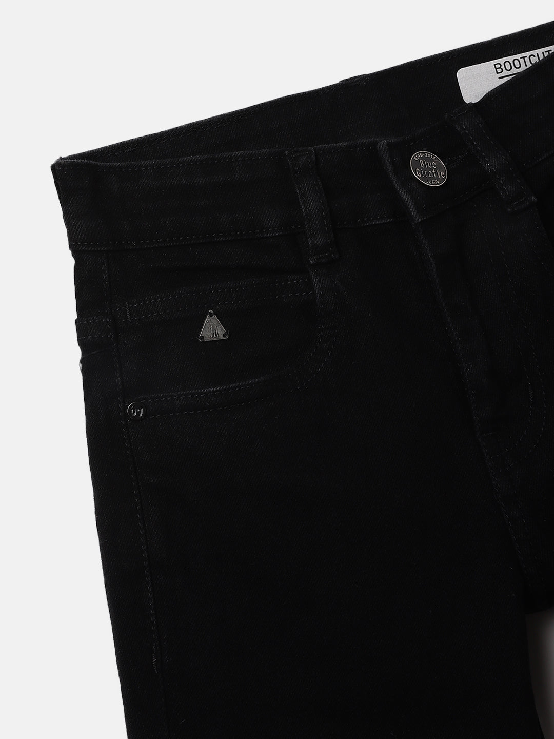 Blue Giraffe Kids Black Bootcut Fit Solid Jeans