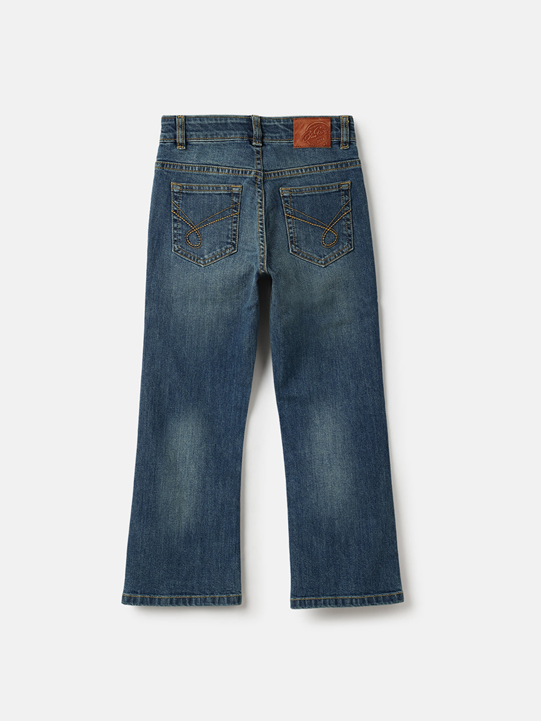 Blue Giraffe Boys Blue Bootcut Fit Solid Jeans