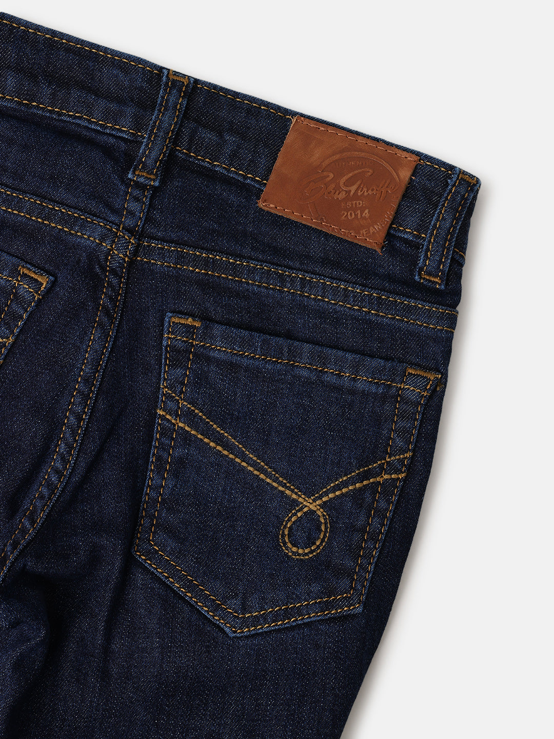 Blue Giraffe Kids Blue Straight Fit Solid Jeans