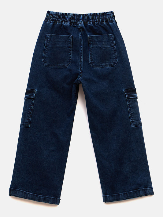 Blue Giraffe Boys Blue Relaxed Fit Solid Jeans