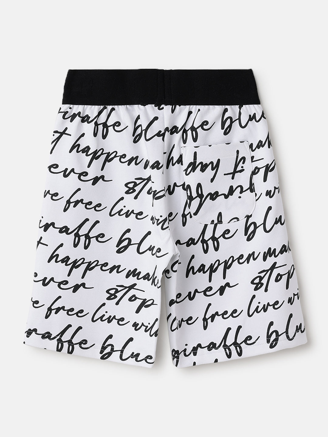 Blue Giraffe Kids Black Regular Fit Printed Shorts