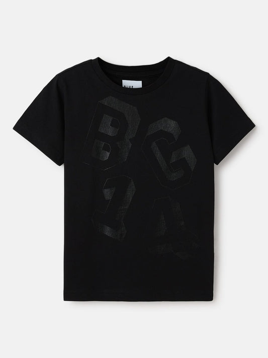 Blue Giraffe Kids Black Regular Fit Printed Tshirt