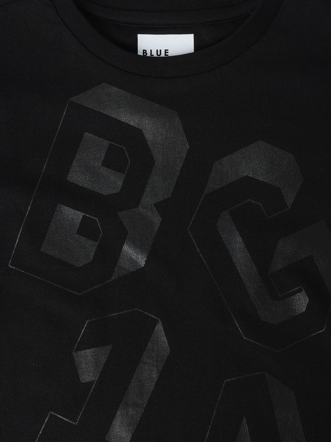 Blue Giraffe Kids Black Regular Fit Printed Tshirt