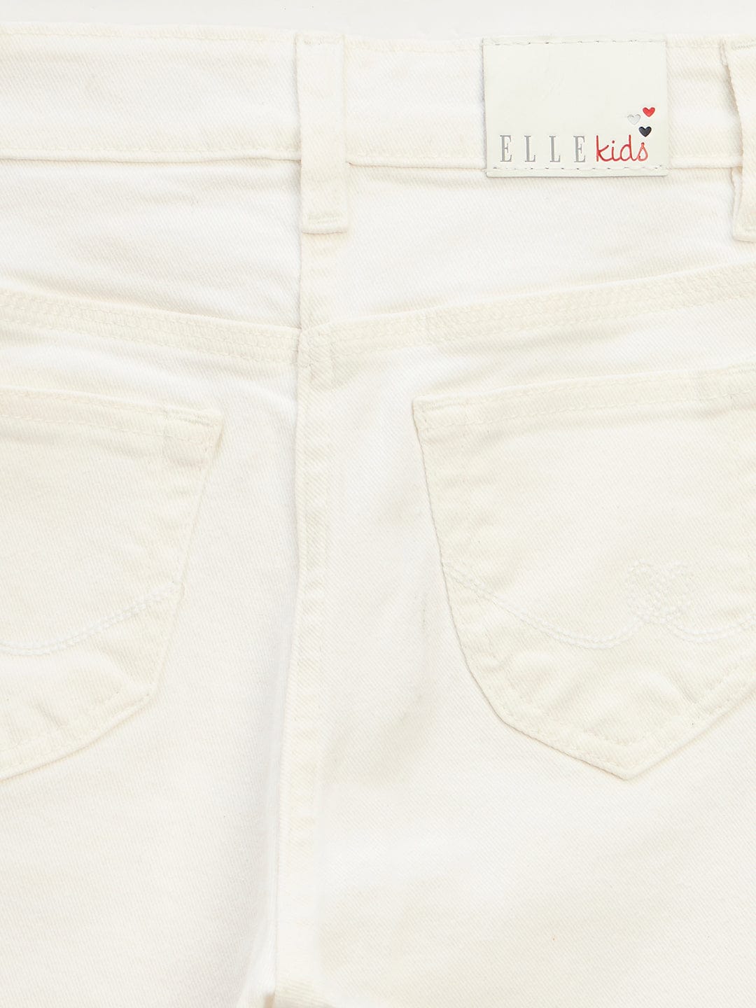 Elle Kids White Straight Fit Solid Jeans