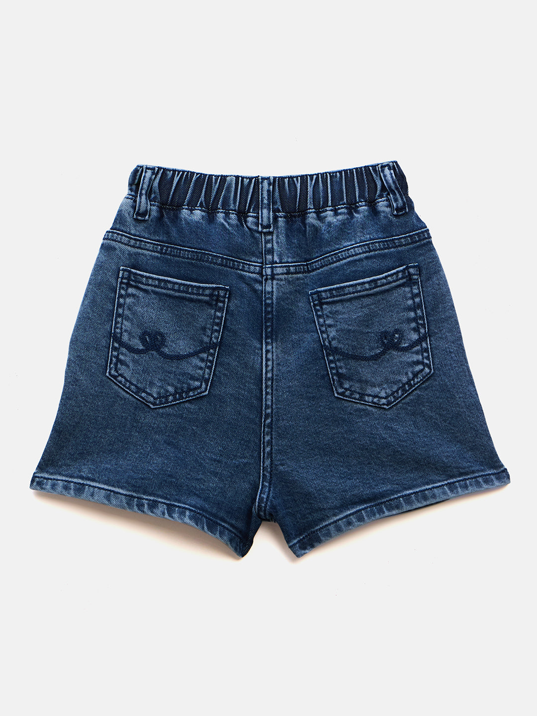 Elle Kids Blue Relaxed Fit Solid Skort