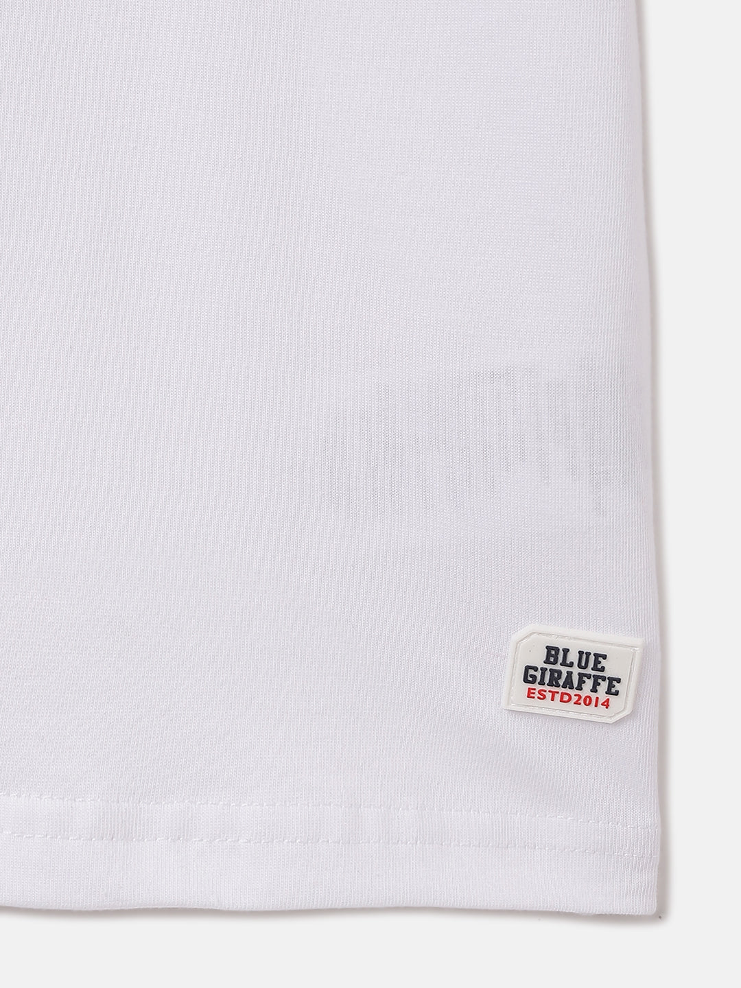 Blue Giraffe Kids White Printed Crew Neck Tshirt