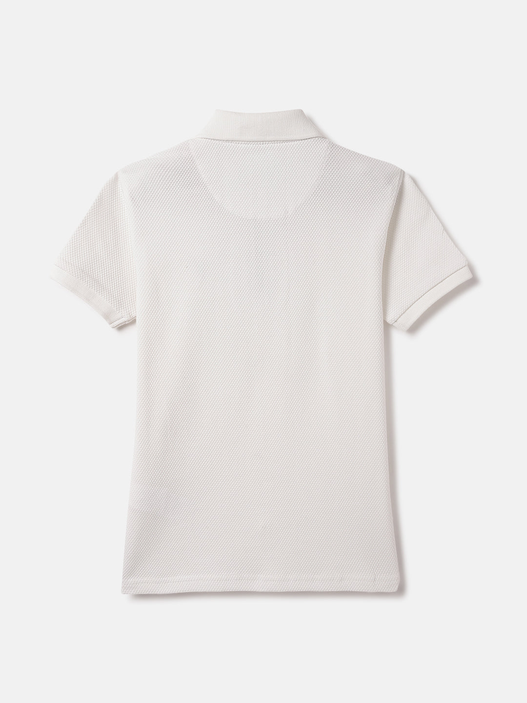 Blue Giraffe Kids White Textured Polo Tshirt