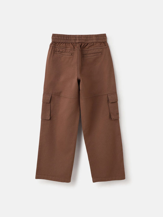 Blue Giraffe Boys Brown Regular Fit Washed Jogger