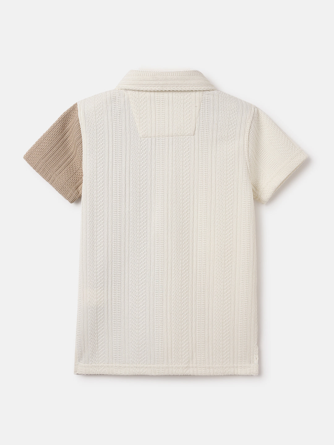 Blue Giraffe Kids Multi Textured Flat Collar Shirt