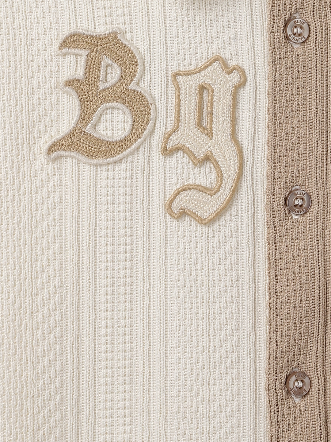 Blue Giraffe Kids Multi Textured Flat Collar Shirt