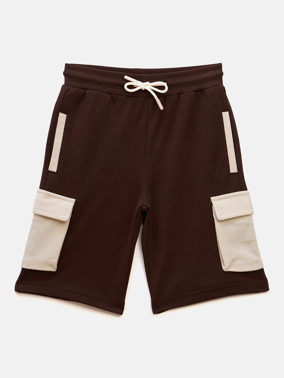 Blue Giraffe Boys Brown Regular Fit Solid Shorts