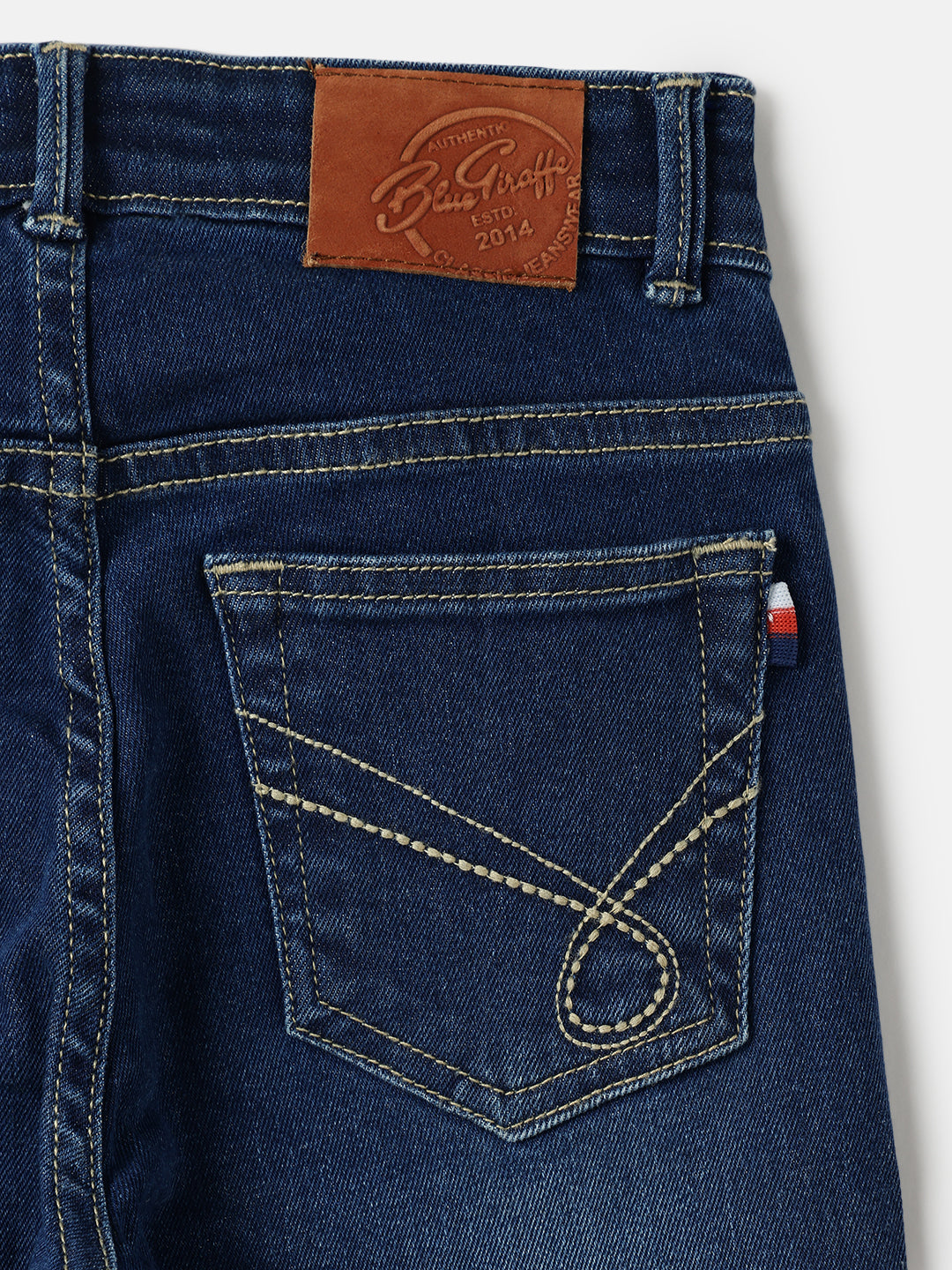 Blue Giraffe Boys Blue Carrot Fit Solid Jeans