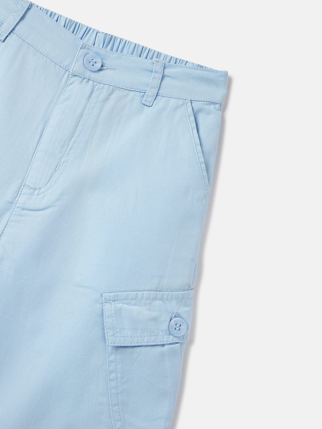 Blue Giraffe Boys Blue Regular Fit Solid Shorts