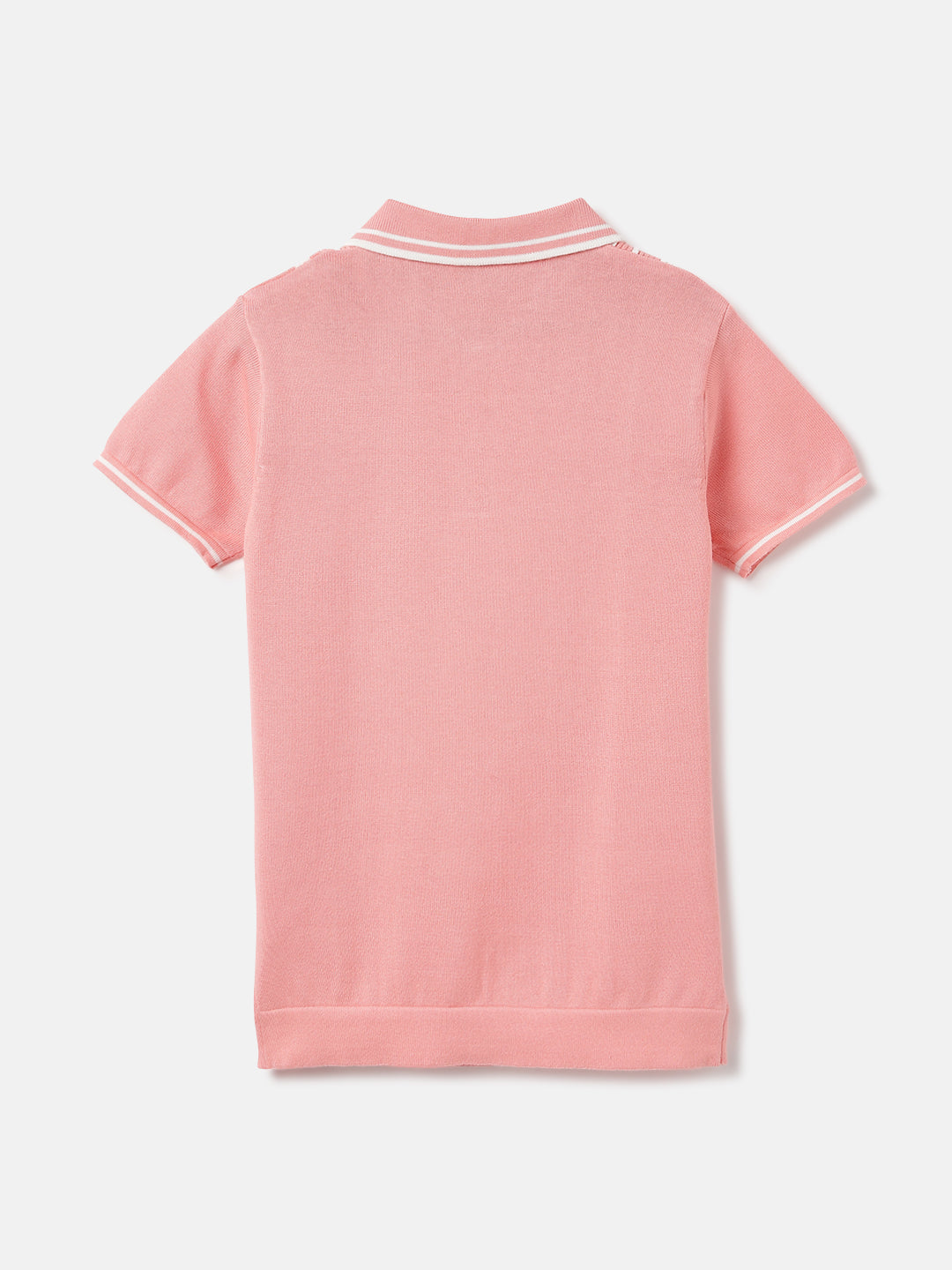Blue Giraffe Kids Pink Textured Polo Tshirt
