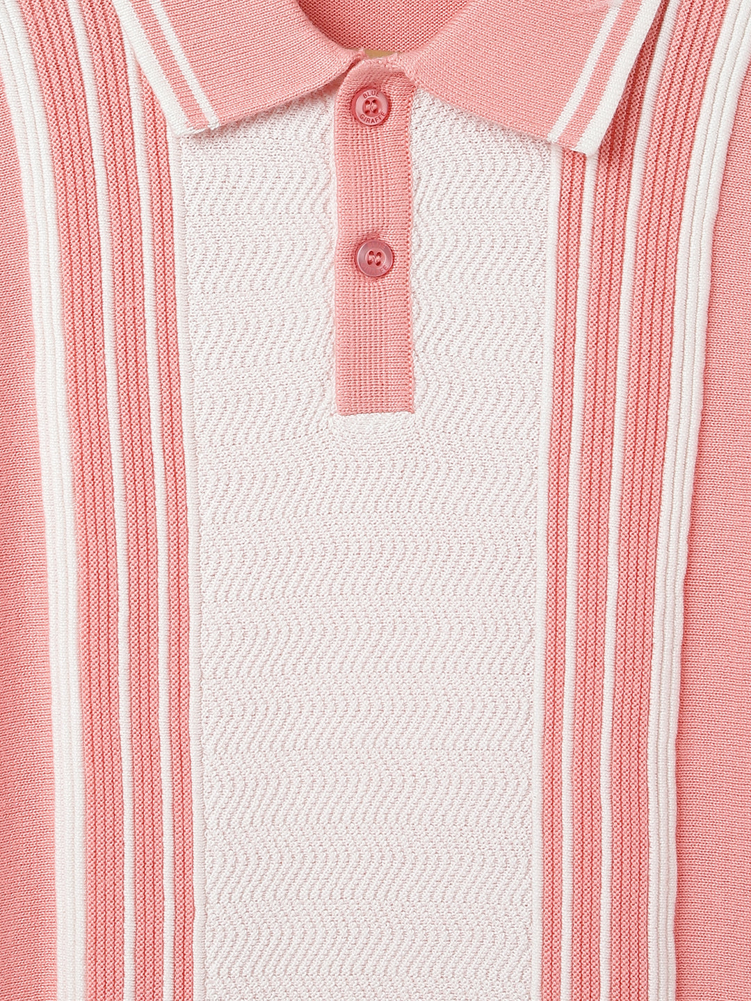 Blue Giraffe Kids Pink Textured Polo Tshirt