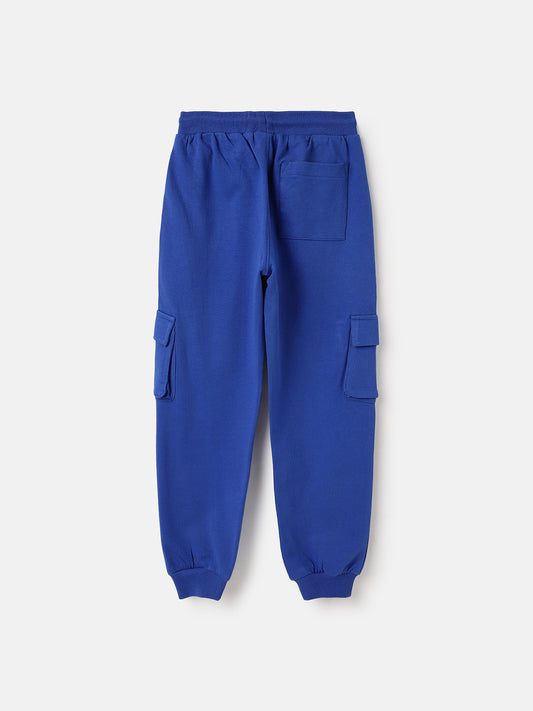 Blue Giraffe Boys Blue Regular Fit Solid Jogger