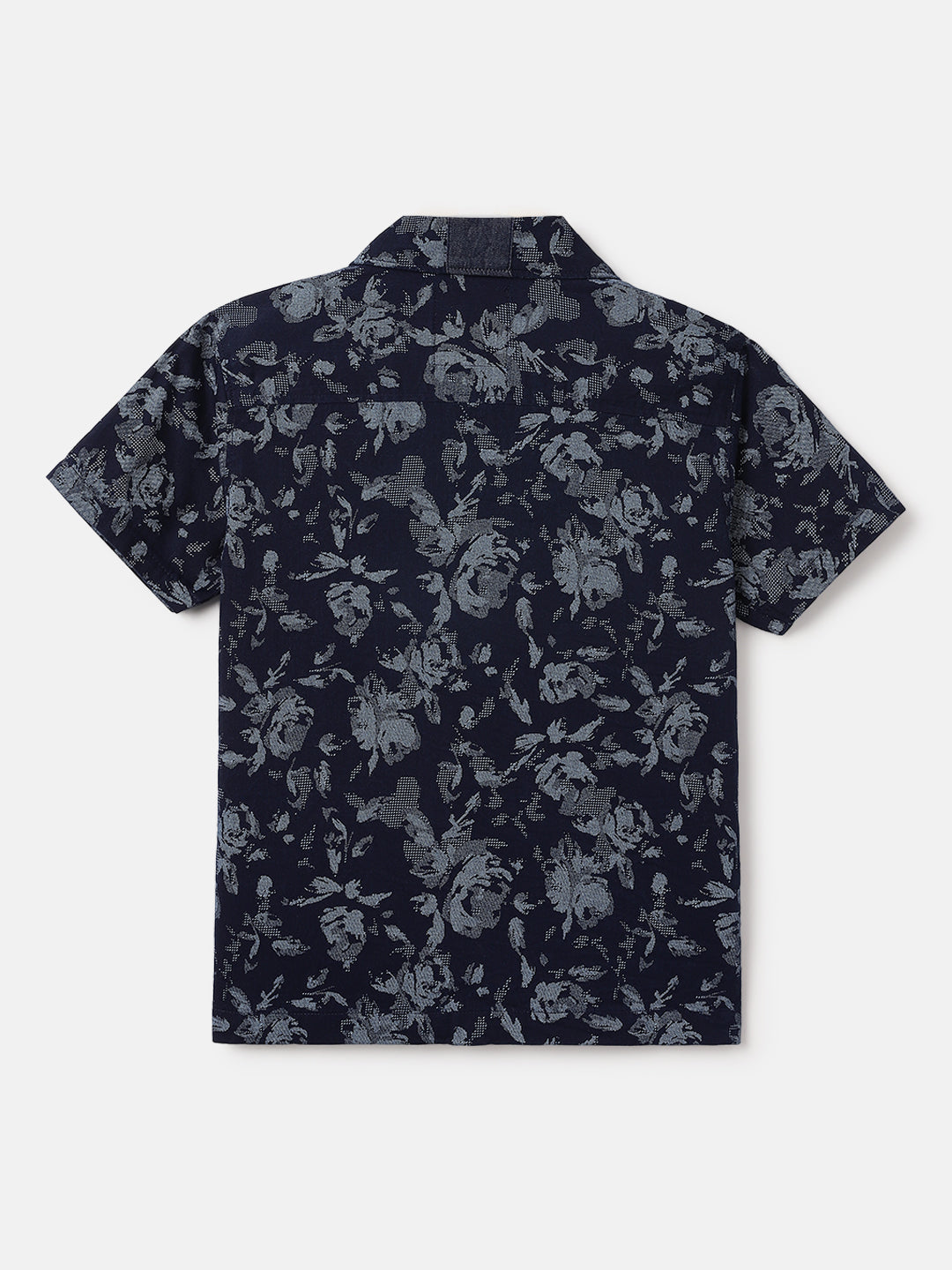 Blue Giraffe Kids Blue Printed Resort Collar Shirt