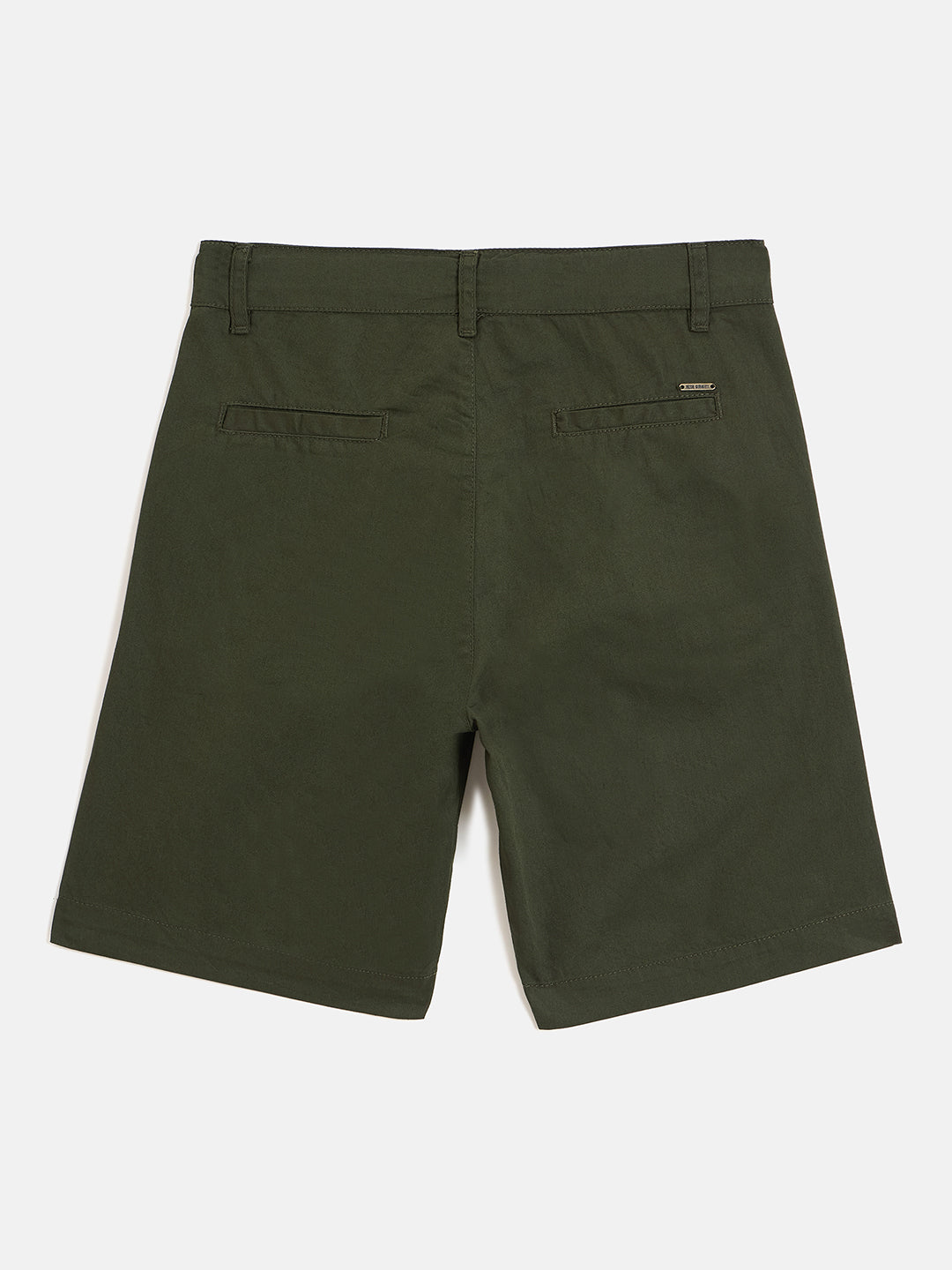 Blue Giraffe Boys Green Regular Fit Solid Shorts