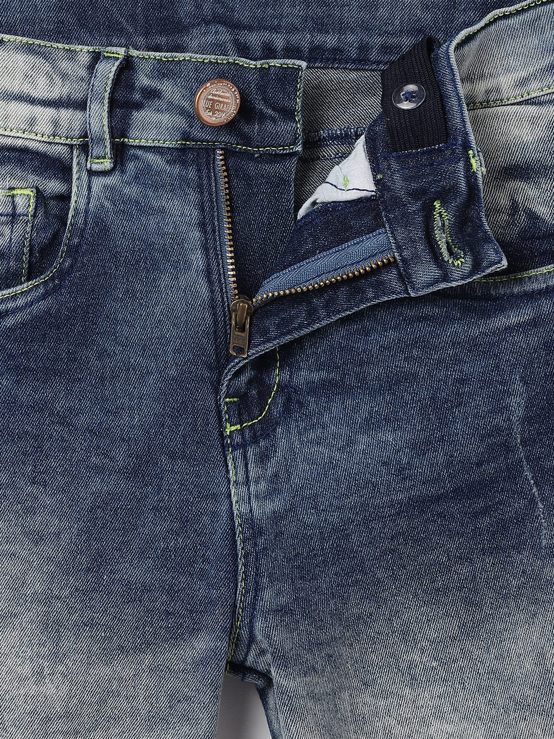 Blue Giraffe Kids Blue Regular Fit Solid Shorts