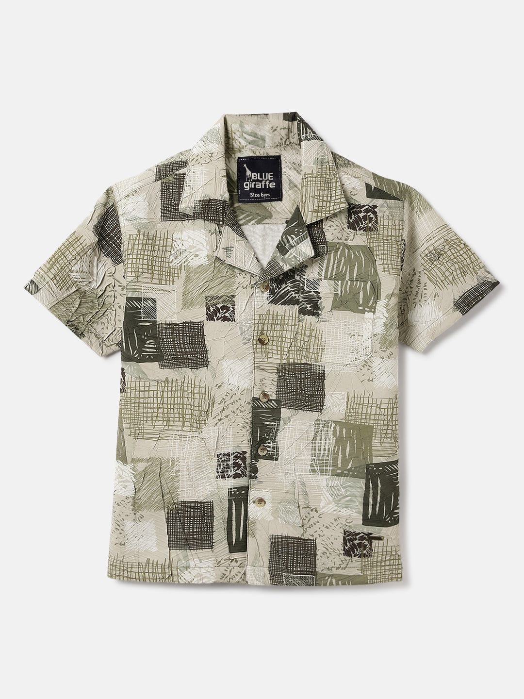 Blue Giraffe Kids Multi Printed Resort Collar Shirt