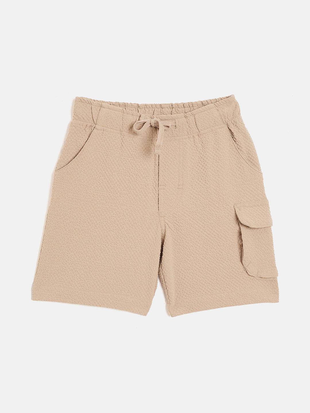 Blue Giraffe Boys Beige Regular Fit Solid Shorts