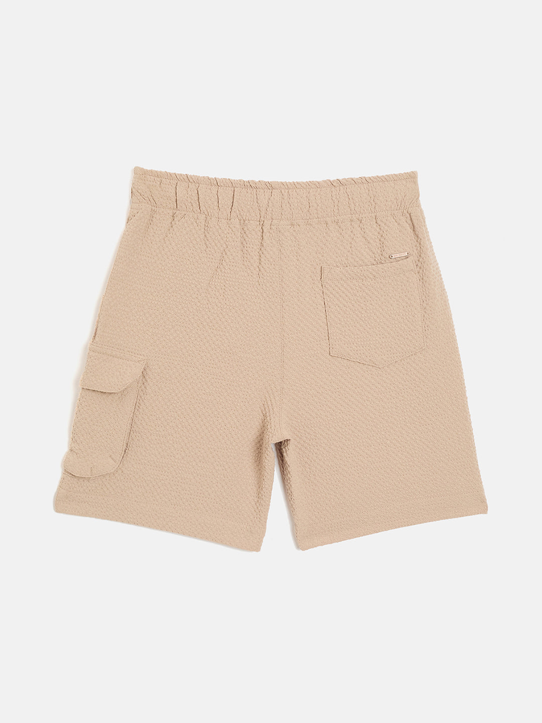 Blue Giraffe Boys Beige Regular Fit Solid Shorts