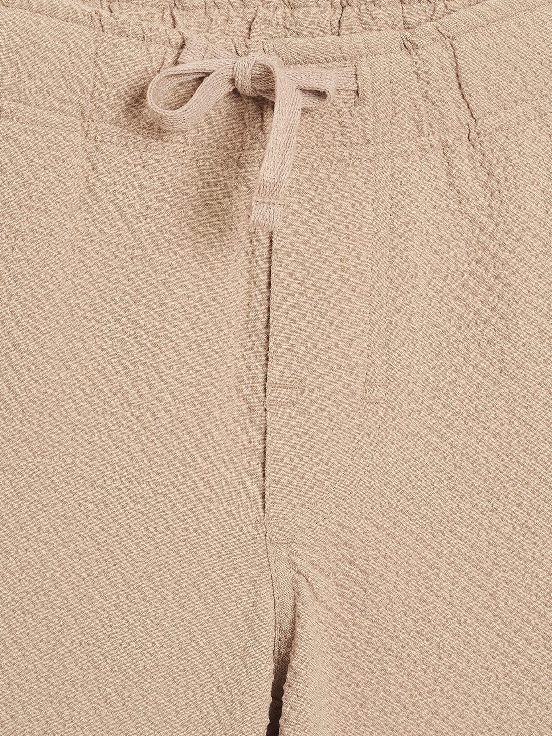 Blue Giraffe Boys Beige Regular Fit Solid Shorts