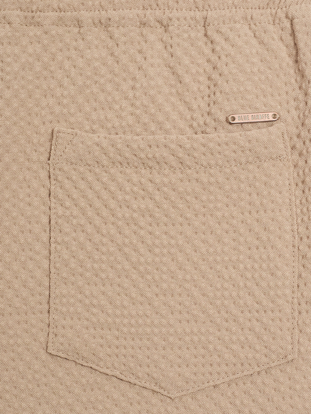 Blue Giraffe Boys Beige Regular Fit Solid Shorts